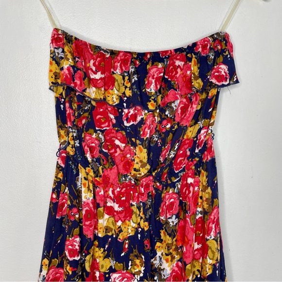 Trixxi Floral Strapless Ruffle Maxi Dress Women’s Small Bandeau - Picture 4 of 12